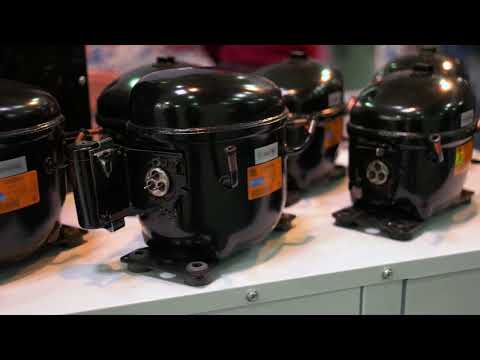 Close Up Refrigerator Compressors in the Store